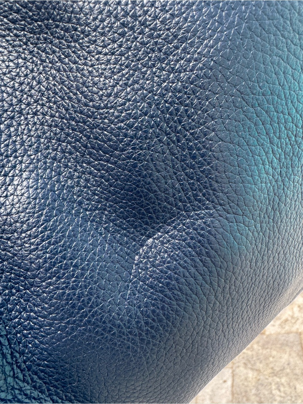 Michael Kors Dark Navy Pebbled Leather Hobo with Gold MK Charm - Picture 10 of 12